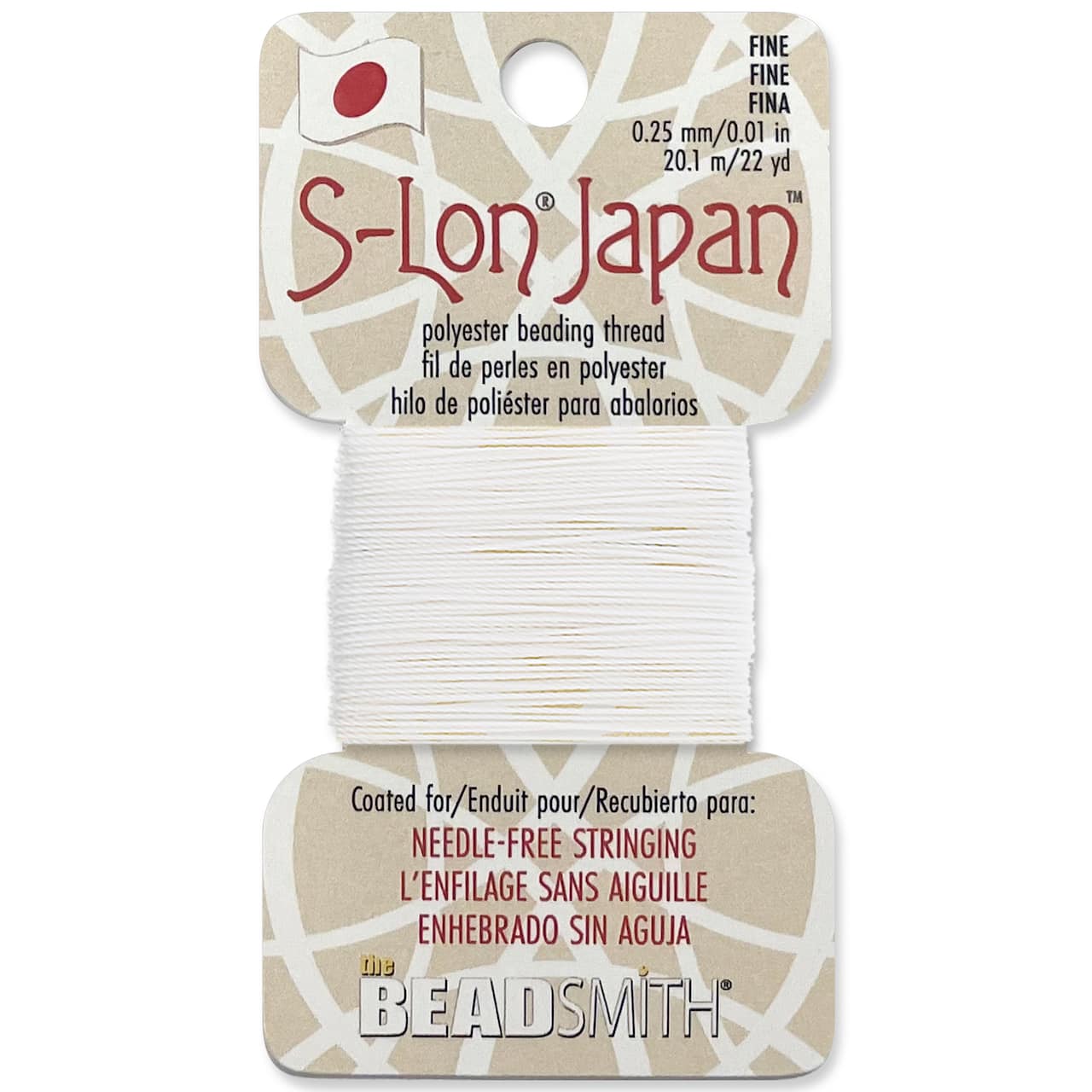 The Beadsmith&#xAE; S-Lon&#xAE; Japan&#x2122; 0.25mm Fine White Polyester Beading Thread